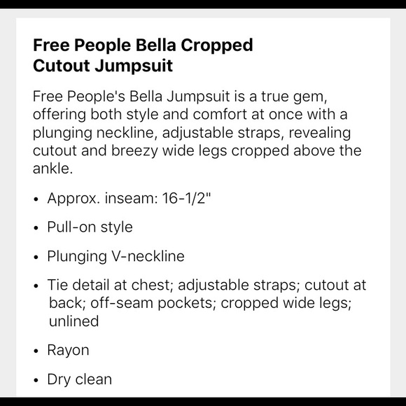 Free People Crop Jumpsuit - Picture 4 of 8